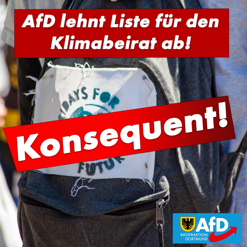 +++ AfD lehnt Nachnominierung von Stellvertretern für den Klimabeirat ab! +++