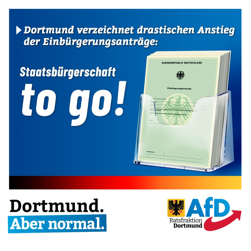 +++ Dortmund verzeichnet drastischen Anstieg der Einbürgerungsanträge +++