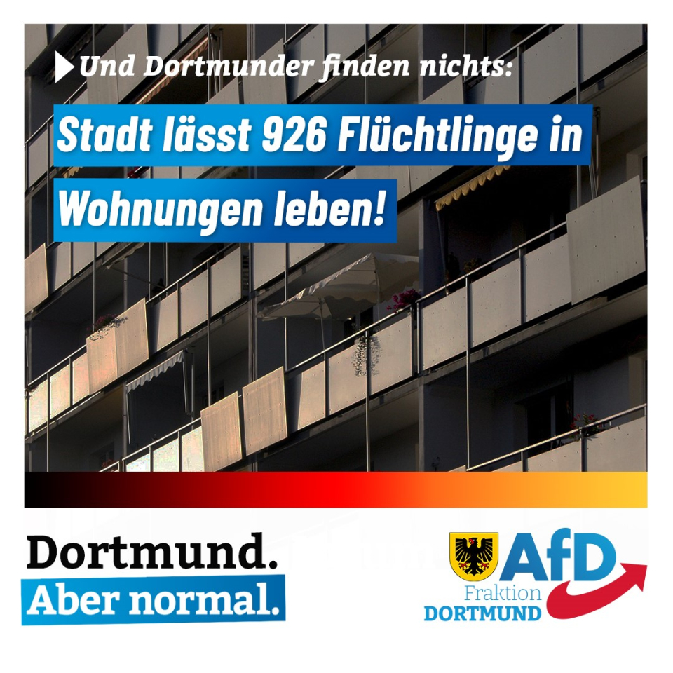 +++ Wohnraum für Migranten – Dortmunder Bürger schauen in die Röhre +++