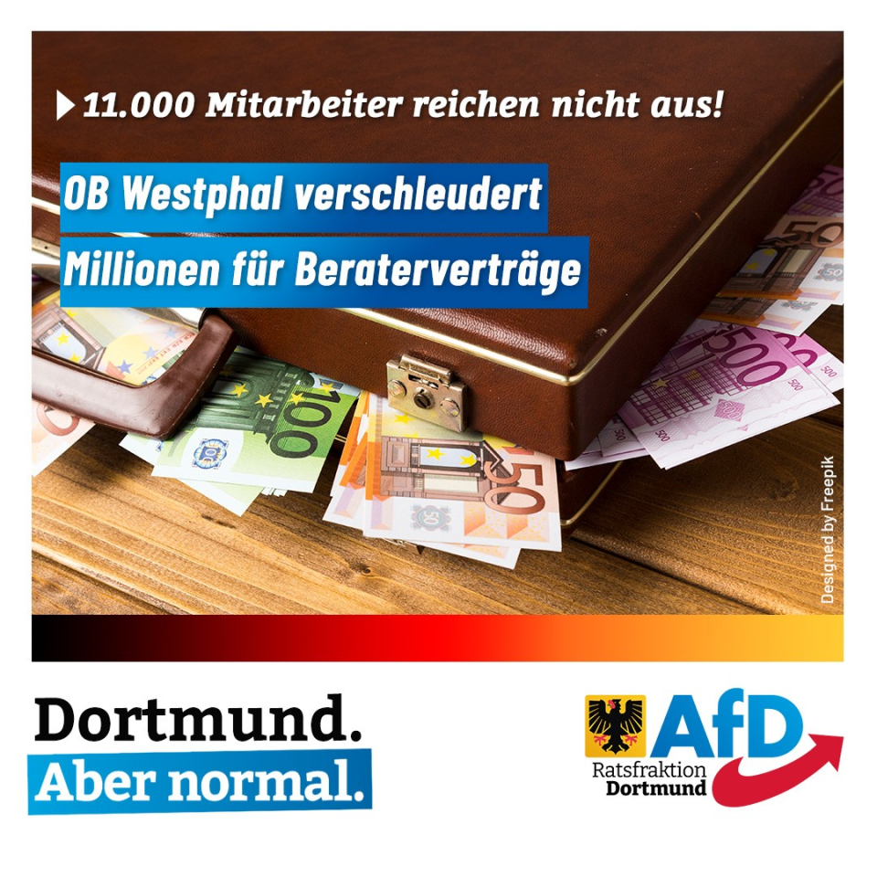 +++ 11.000 Mitarbeiter reichen nicht aus: OB Westphal verschleudert Millionen für Beraterverträge +++