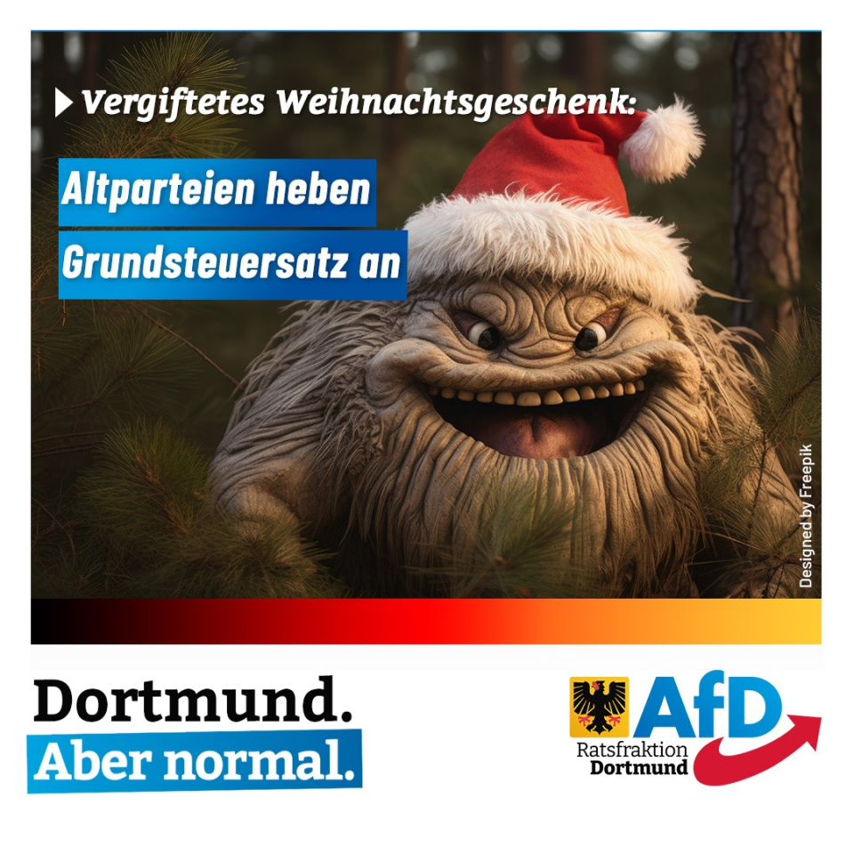 +++ Vergiftetes Weihnachtsgeschenk: Altparteien heben Grundsteuersatz an +++