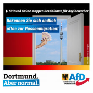 +++ SPD und Grüne stoppen Bezahlkarte für Asylbewerber: Bekennen Sie sich endlich offen zur Massenmigration! +++
