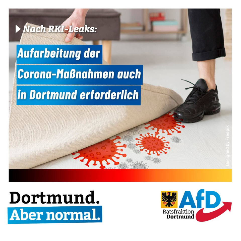 +++ Nach RKI-Leaks: Aufarbeitung der Coronamaßnahmen auch in Dortmund erforderlich +++