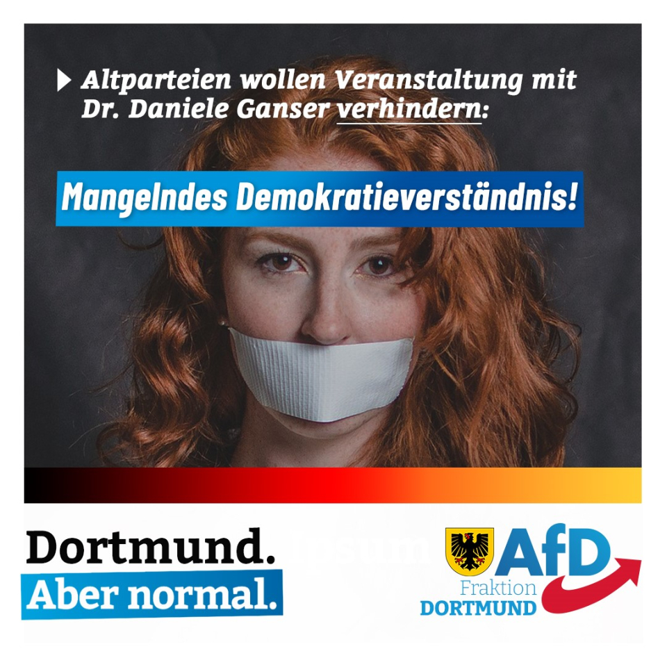 +++ Pressestatement der AfD Fraktion : „Kein Auftrittsverbot für Dr. Daniele Ganser“ +++