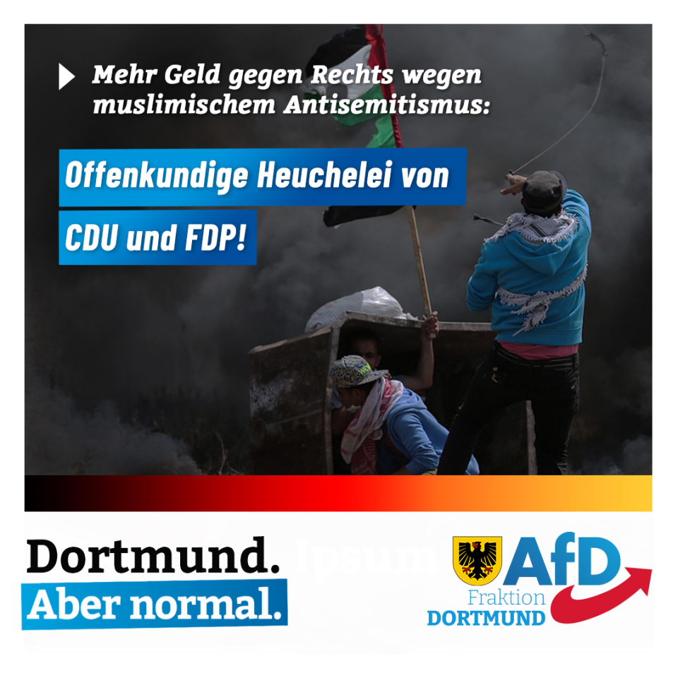 +++ CDU und FDP: Mehr Geld gegen „Rechts“ wegen muslimischem Antisemitismus +++