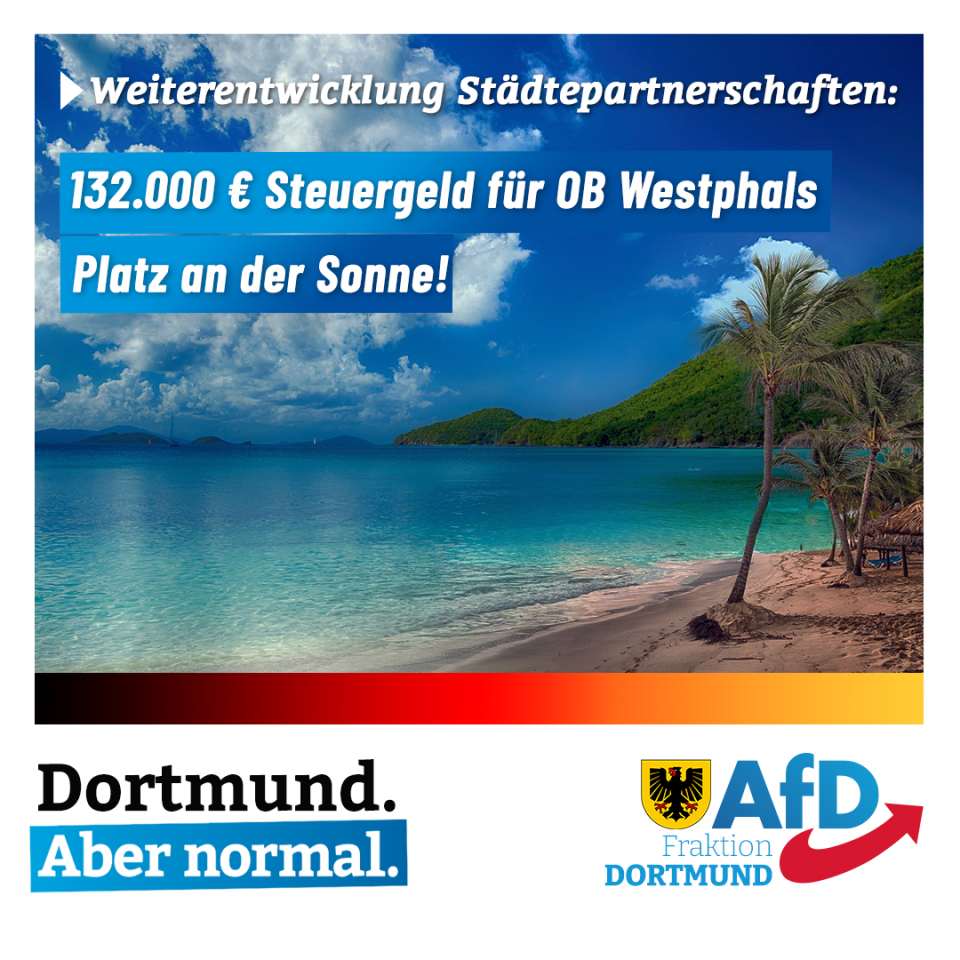 +++ 132.000 € für OB Westphals Platz an der Sonne +++