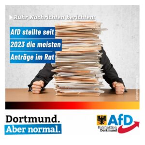 +++ Ruhr Nachrichten berichten: AfD stellte seit 2023 die meisten Anträge im Rat +++