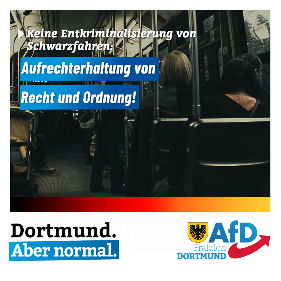 +++ AfD lehnt Entkriminalisierung von Schwarzfahren ab +++